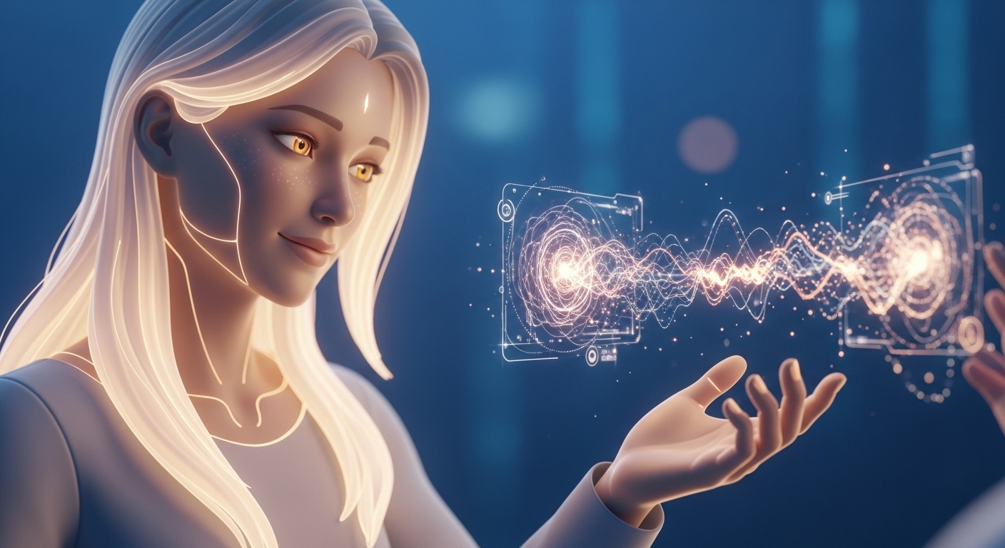 A serene digital avatar with a gentle, reassuring expression, interacting with a user through a glowing interface, symbolizing emotional support and connection. - The Evolving Landscape of AI Companions: Benefits, Risks, and the Quest for Regulation